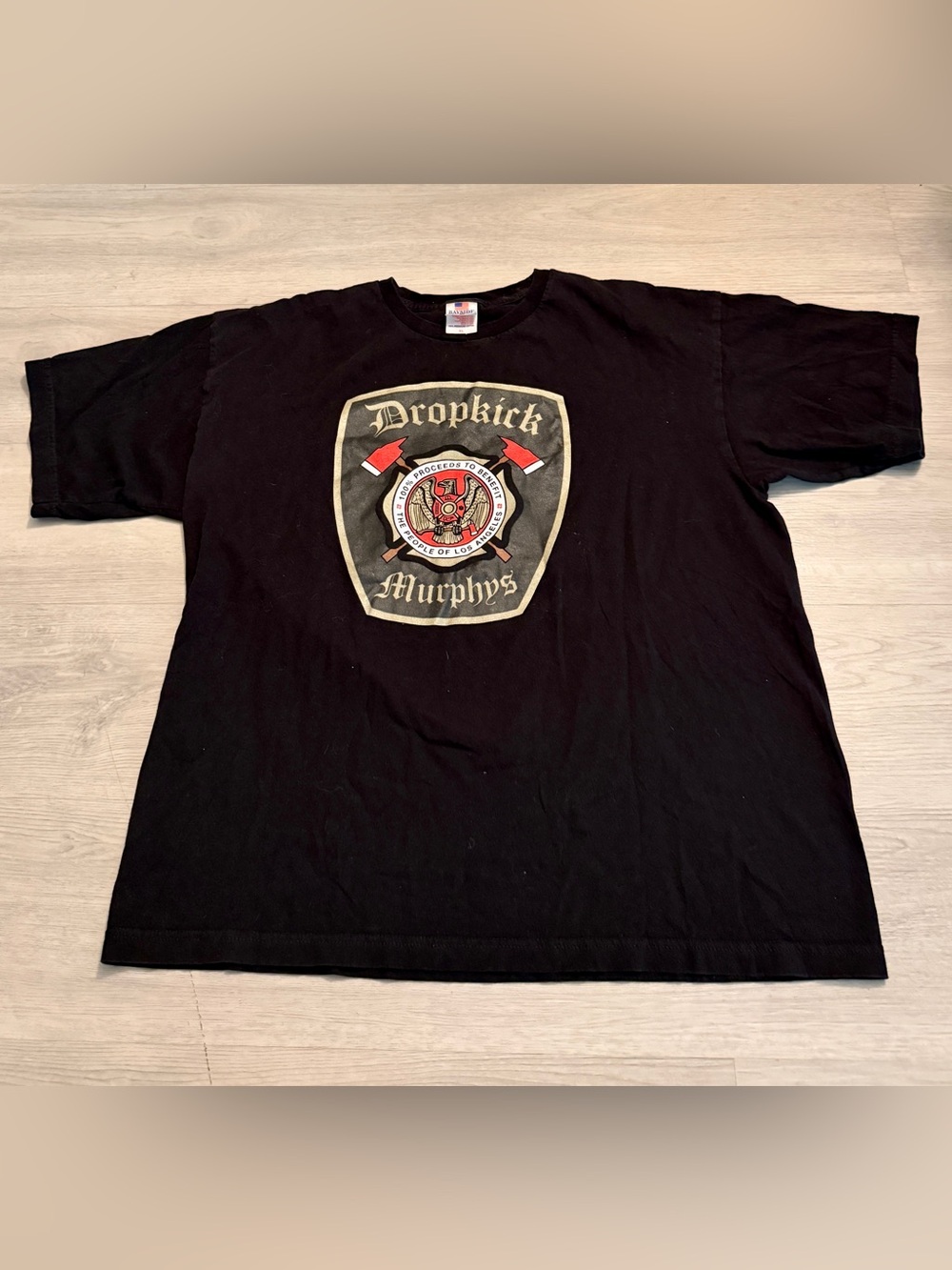 Rare Bayside Dropkick Murphys LA Wildfires Relief Benefit T-Shirt Mens XL